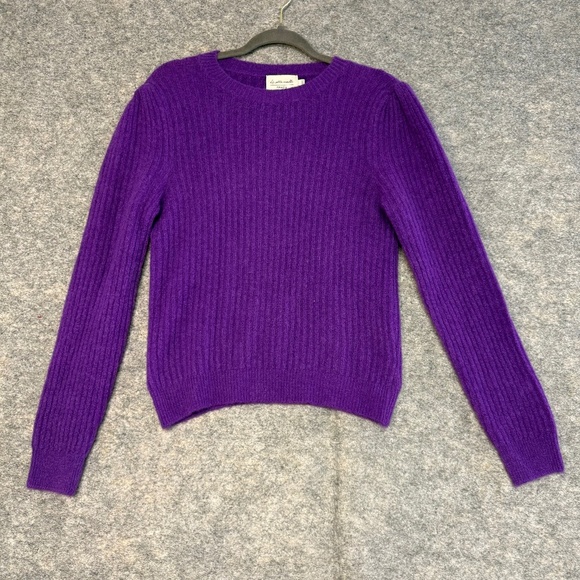 La Petite Maille Paris Women’s Purple Wool Blend Ribbed Sweater No Size - Picture 5 of 9